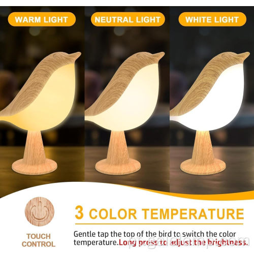 Mesa de luz noturna de pássaro criativo